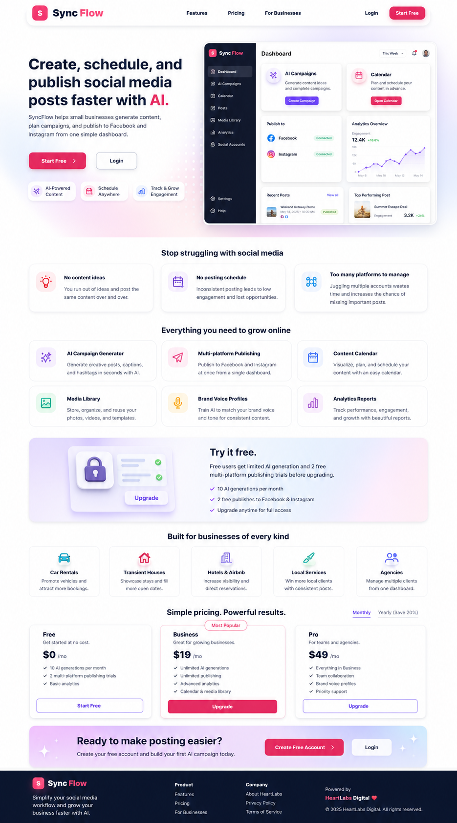 SyncFlow dashboard preview